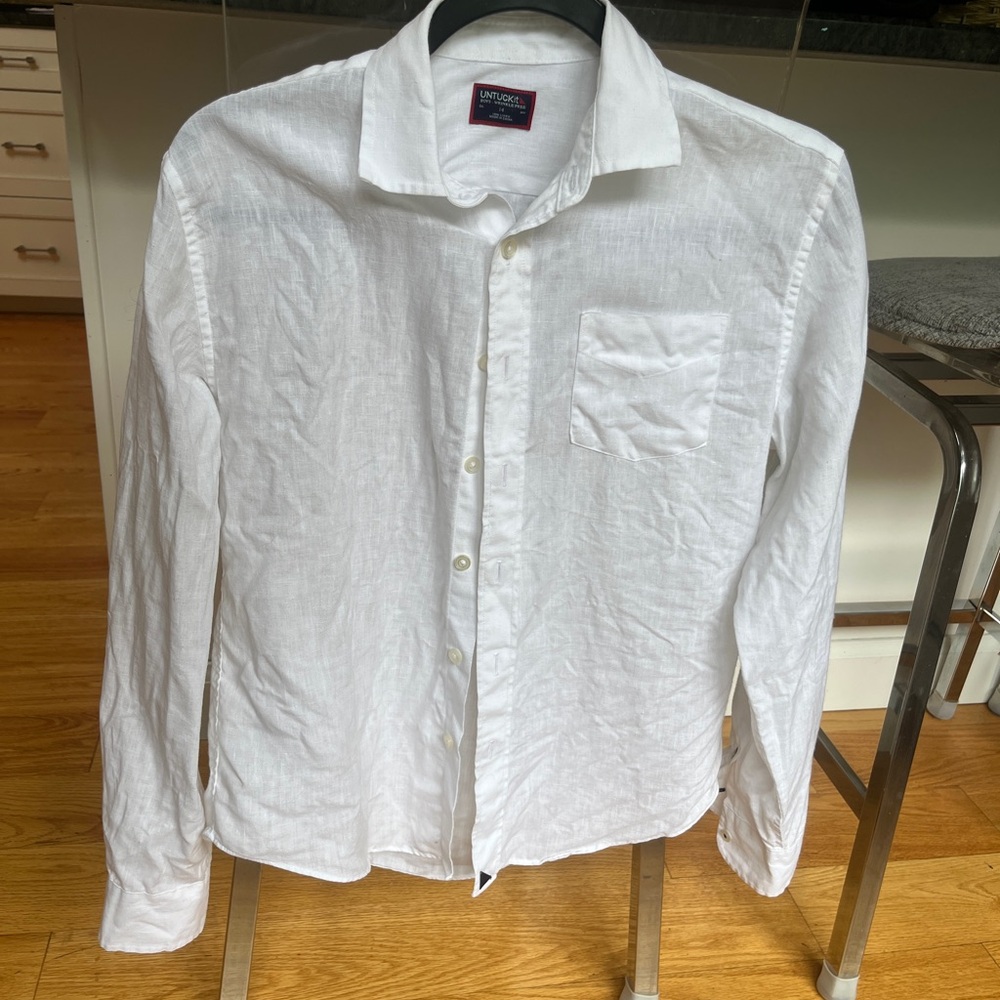 UNTUCKit White Casual Button Down Shirt youth 14
